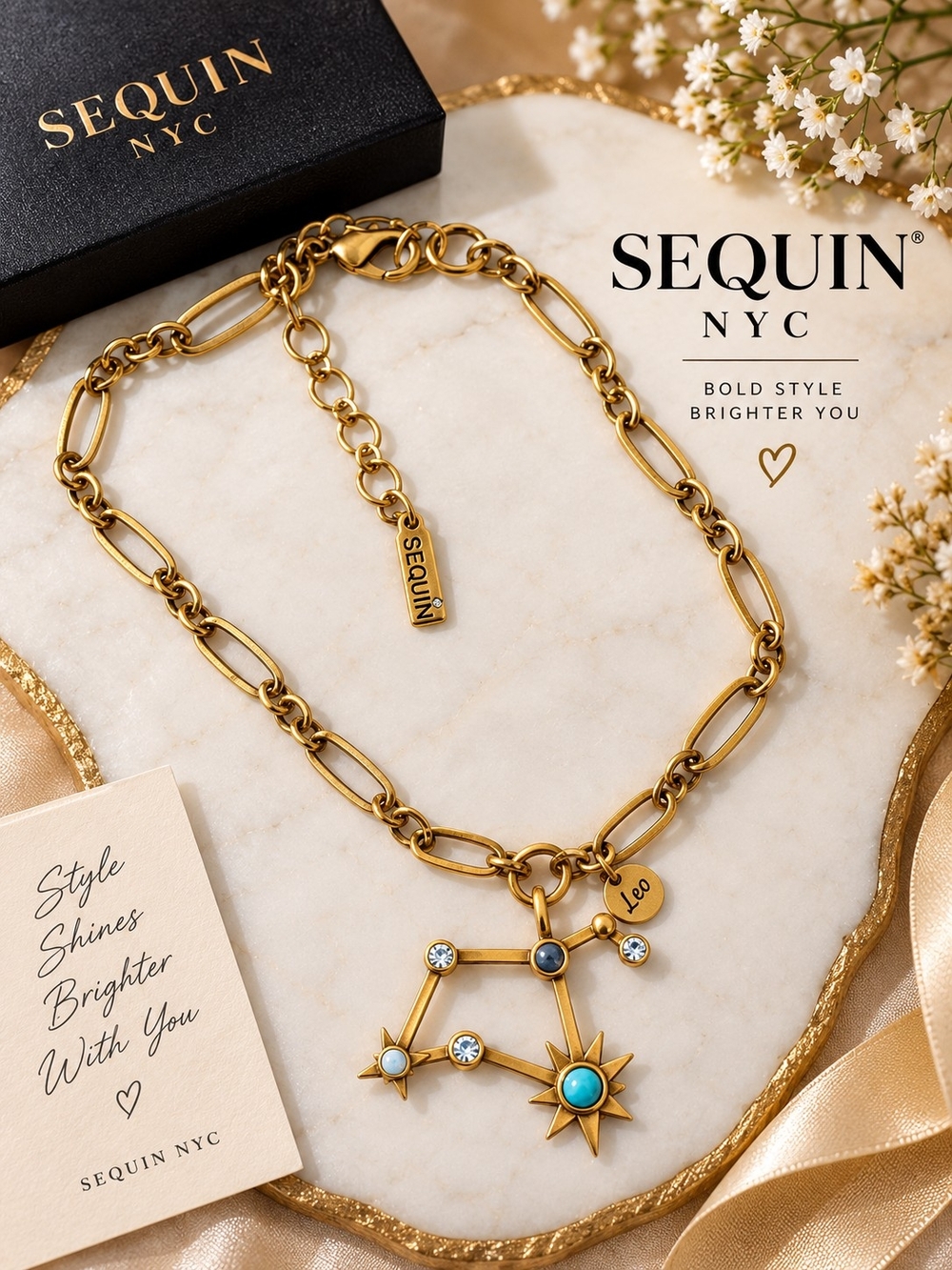 Gold Leo Constellation Necklace